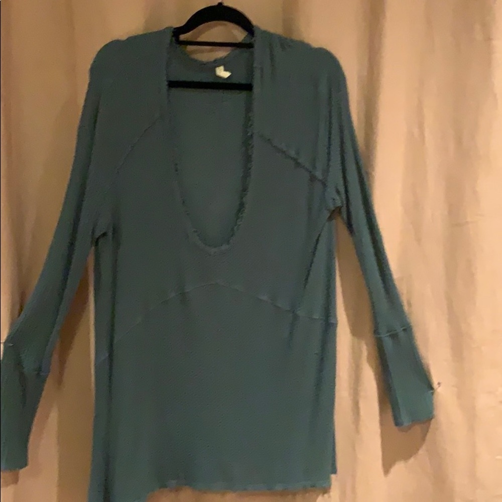 Free people dark green waffle tunic